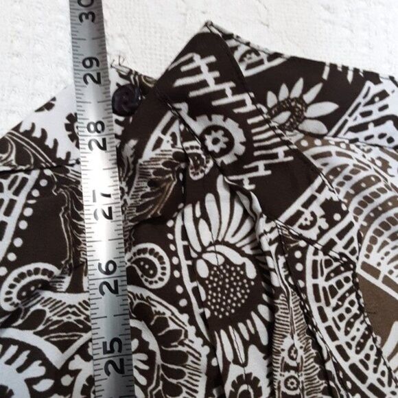 Denim 24/7 Women's V-Neck Brown Polyester Motif Blouse/Top size 24W - Picture 9 of 12